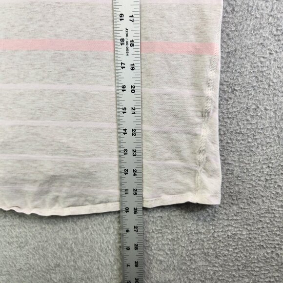 Lululemon Top Womens 6 Pink Gray Striped Split Back Open Tie Tank Crewneck - Picture 12 of 15